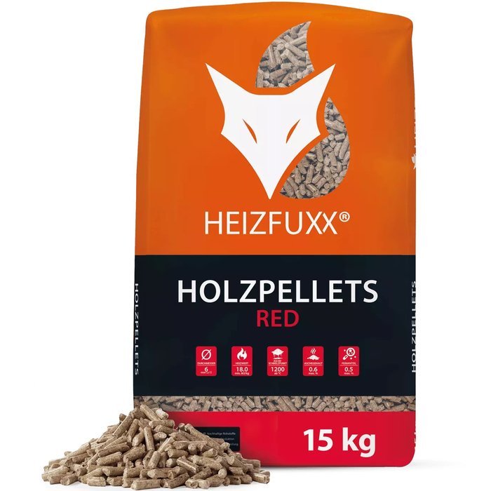 HEIZFUXX Holzpellets Red 6mm ENplusA1, 65 x 15kg Palette
